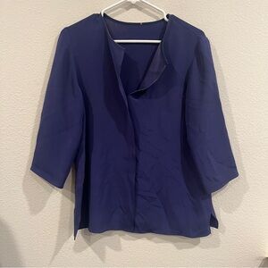 Vintage blue Peter Cohen light weight boxy slit shirt fits oversized small